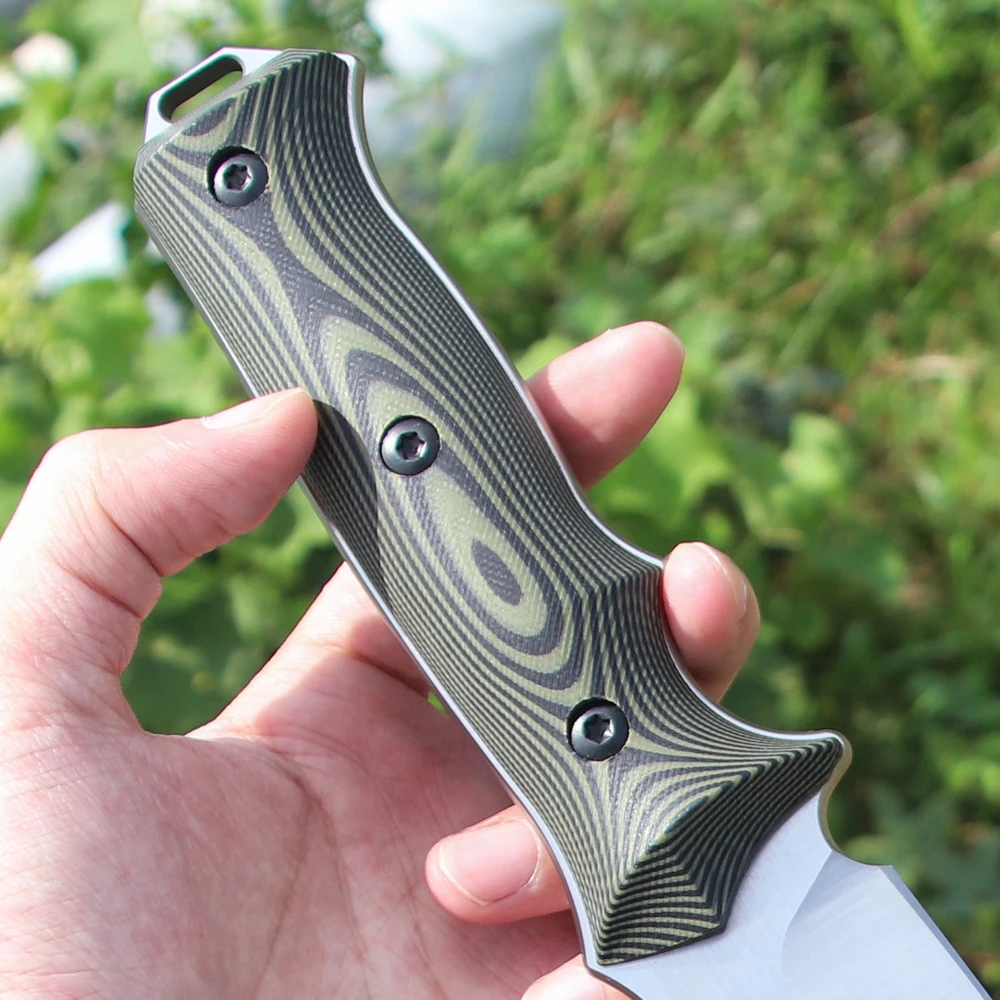 Churisreeve-ハンティングナイフ,g 10ハンドル,dc53,鋼固定刃,サバイバルナイフ,キャンプツール