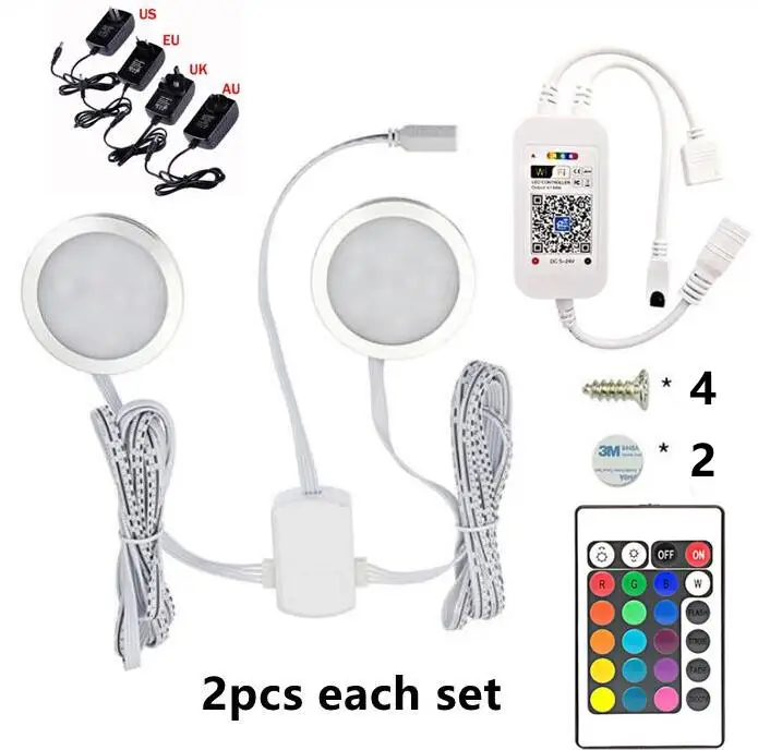 Wifi Magie Hause APP + 24Key Control + Adapter RGB LED Unter Kabinett Licht Dimmer Küche Zähler Möbel Kit Für alexa Google