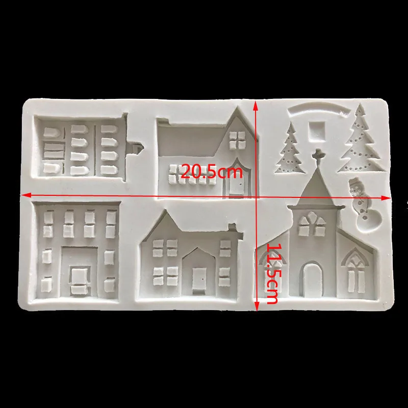 

Christmas tree igloo castle hut silicone mold epoxy resin can be used for baking fondant cake jewelry crafts home decoration