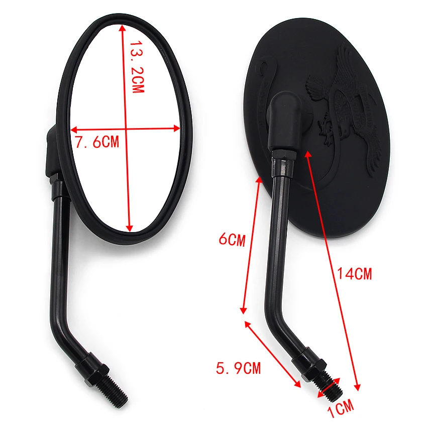 Motorcycle Rearview Mirror 10mm Side Mirror For Kawasaki EL250 EN400 EN450 EN500 VN250 VN400 Vulcan Classic VN750 VN800 VN900