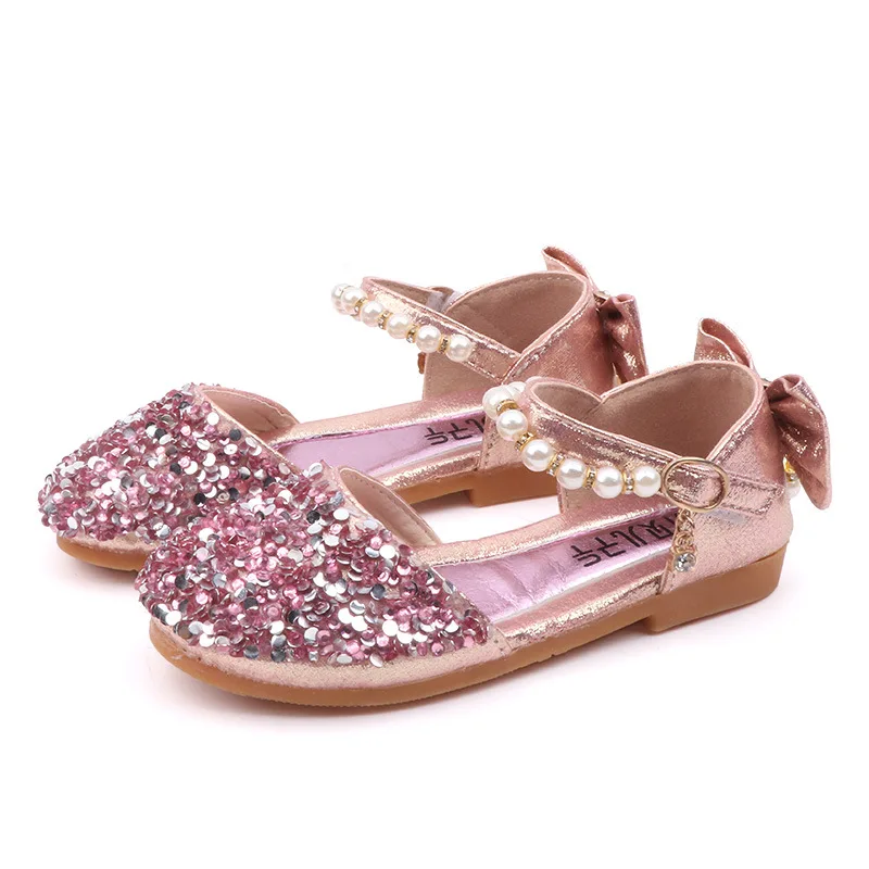 Mode Perlen Sommer Mädchen Sandalen Mode Pailletten Strass Bogen Mädchen Prinzessin Schuhe Baby Mädchen Schuhe, Flache Ferse Sandalen 1-12