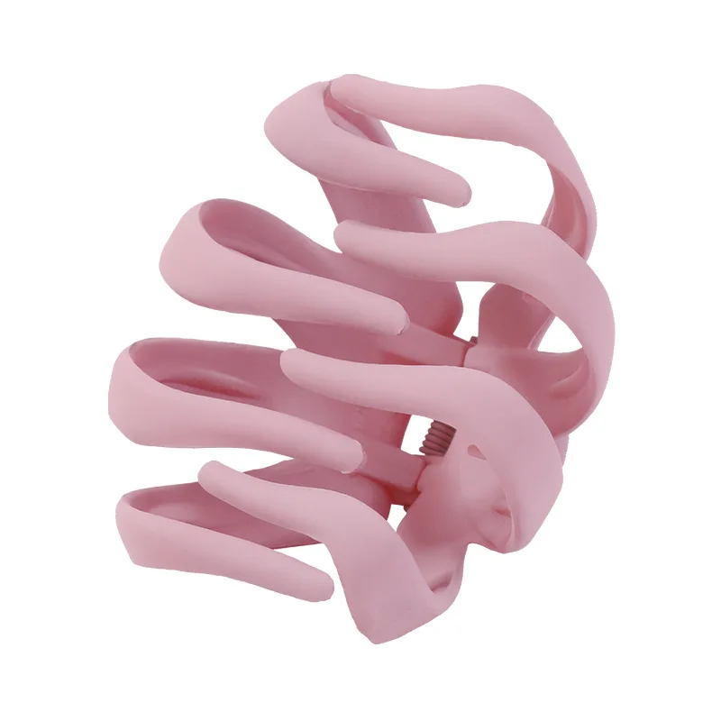 Women Girls Geometric Hair Claw Clamps Metal Hair Crab Moon Shape Hair Claw Clip Solid Color Hairpin Large Size Hair Accessories