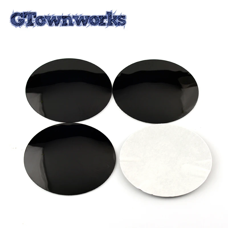 

4pcs 78mm Wheel Center Hub caps Sticker Logo Sticker Car Accessories Bright Black Solid Color Aluminum