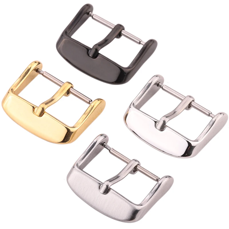 Stainless Steel Watch Strap Buckle Women Men Silver Gold Black Solid  Metal Watchband Clasp 16mm 18mm 20mm 22mm 24mm Accessories