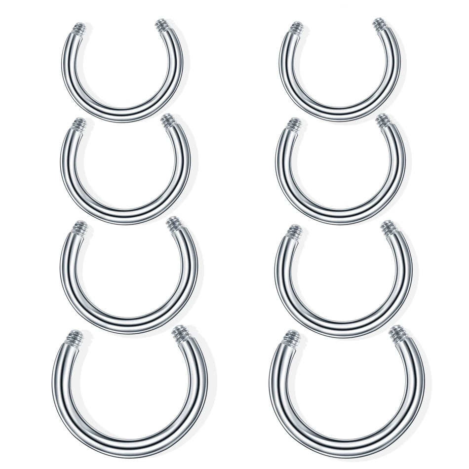 100Pcs Steel Horseshoe Piercing Bar Post Only For Ear Septum Helix Nose Rings Replacement Accessories Piercings Jewelry 14G 16G
