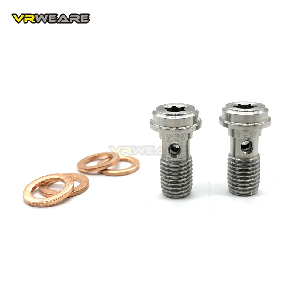 Tornillos Banjo de acero inoxidable para motocicleta, tornillo de cilindro maestro de freno, pinza de manguera, tornillo de embrague hidráulico, M10