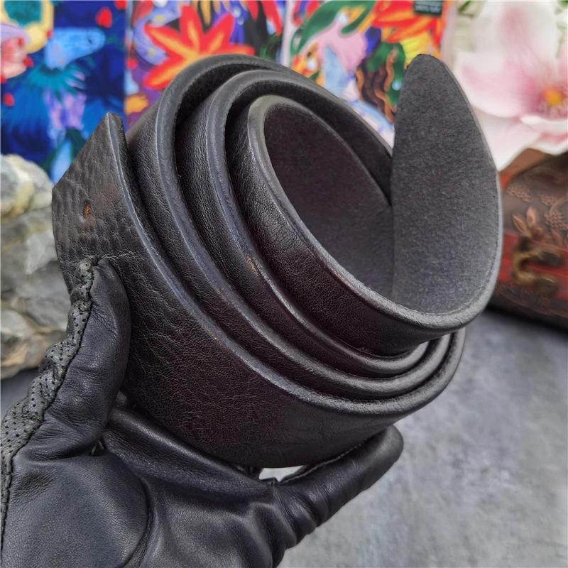 Retro Cowboy Western Riemen Brede Top Dikke Lederen Mannen Riem Zonder Gesp Cinturon Mujer Heren Lederen Riemen Zonder Gespen SP21