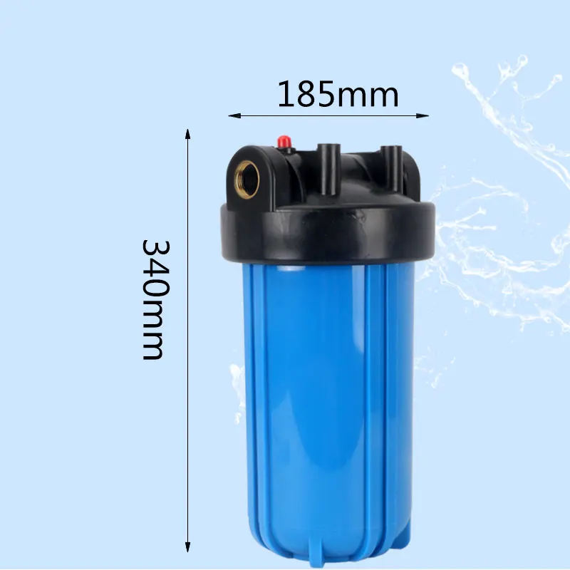 Fat 10 Inch Large Capacity Blue Filter Bottle Copper Interface 3/4\'\' Thread 25MM Chubby 10\'\' Filtration Commercial Cartridge