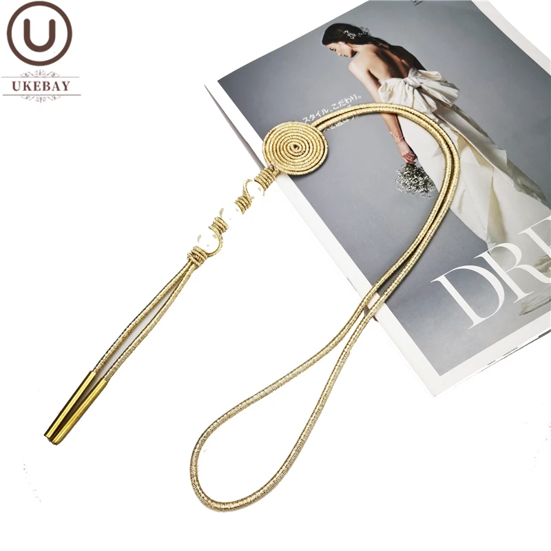 

UKEBAY New Pearl Necklace Gold Jewelry Women's Long Pendant 4 Color Tassel Necklace Luxury Fashion Clothing Accessories