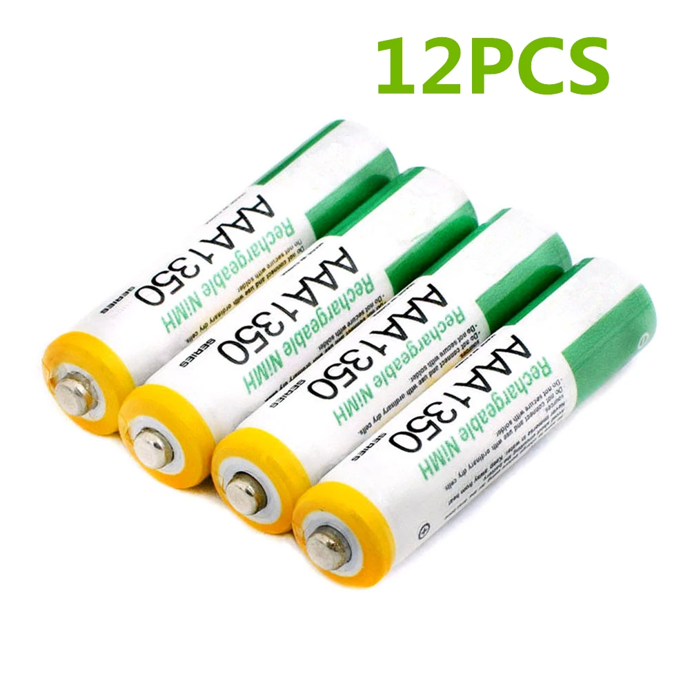 12pcs/lot 1.2V AAA Rechargeable Battery High Power High Density 1350mAh AAA Rechargeable Ni-MH Battery for Children Toy Battery