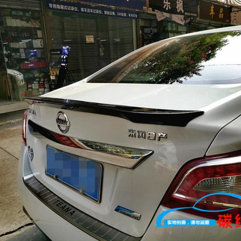 For NISSAN Altima Spoiler 2013-2015 Altima spoiler High Quality Carbon fiber Car Rear Wing Primer Color Rear Spoiler