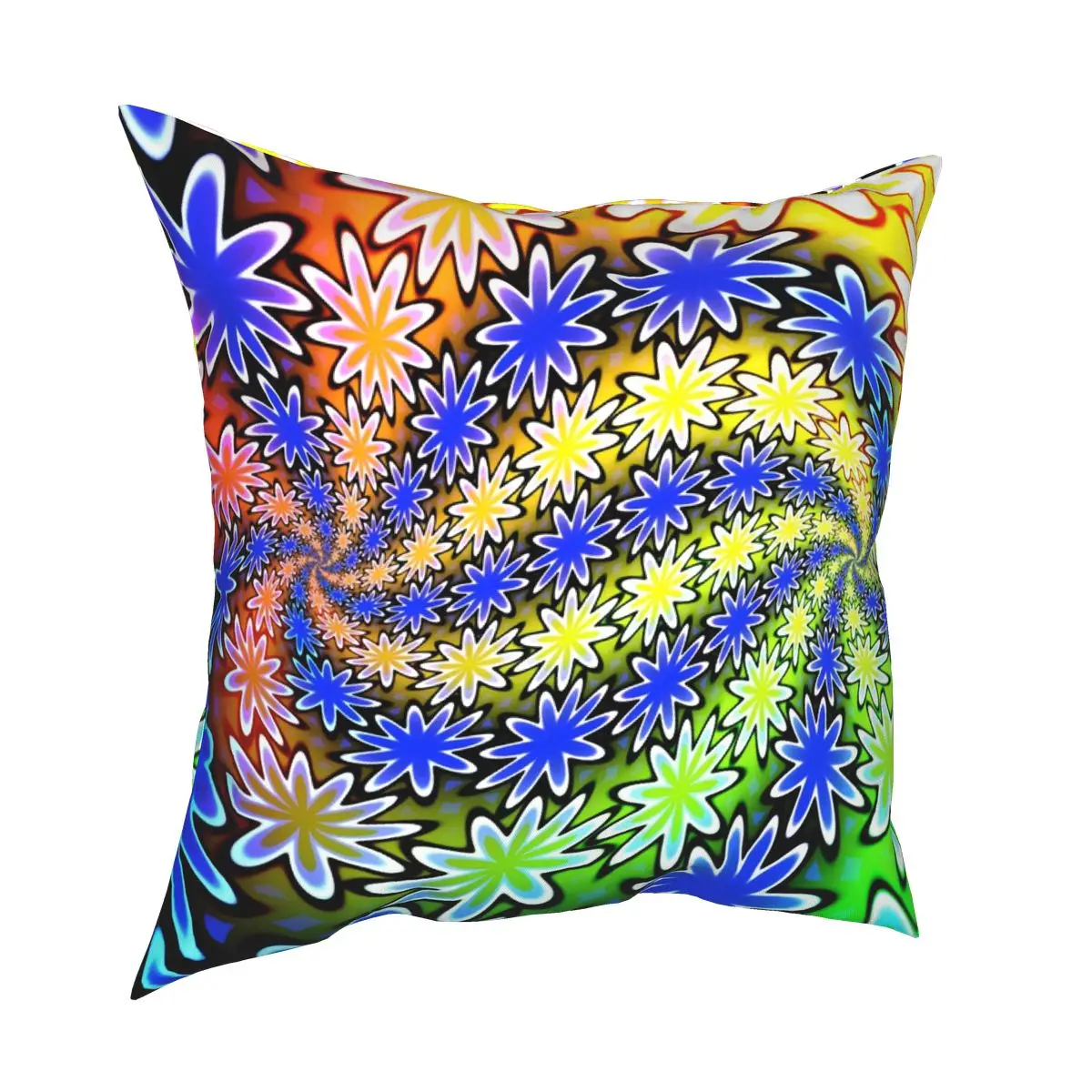 Double Spiral Flowers Pillowcase Printed Zipper Decorative Throw Pillow Case for Sofa Cushion Cover 18