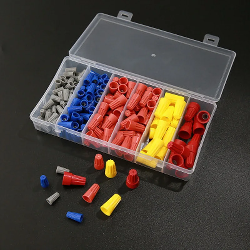 158Pcs Practical Electrical Wire Connection Screw Twist Connector Cap W/Spring Insert Assortment Kit Nut Spring Cap Terminal