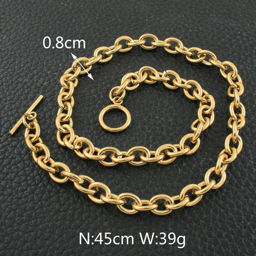 Wholesale Stainless Steel Jewelry Fashion Gold Color Chain Necklace Design Joyas De Acero Inoxidable Para Mujer NFHZAFBB