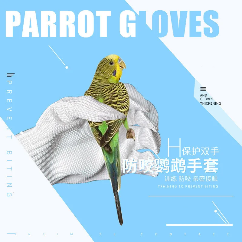 Parrot Anti-bite Gloves Pet Catching Bird Flying Parrot Training Wire Gloves Prevent Biting Protect Hands Bird Training Supplies