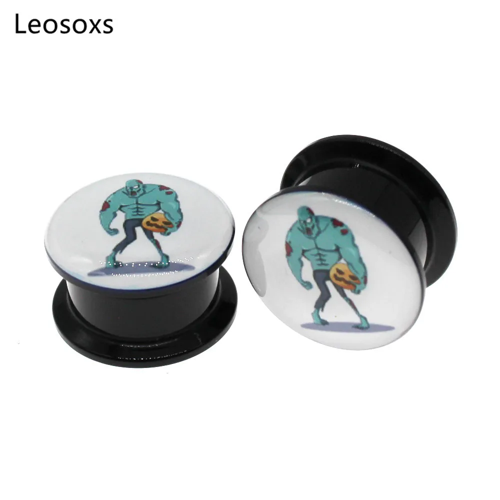 Leosoxs 2pcs Hot Selling Hulk Acrylic Ear Expanded Thread Tunnel Earplugs Body Piercing Jewelry