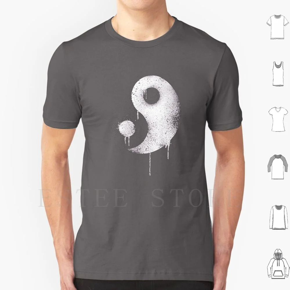Graffiti Zen Master-Spray Paint Yin Yang T Shirt DIY Big Size 100% Cotton Balance Graffiti Revolution R Evolution Gfx Splatter