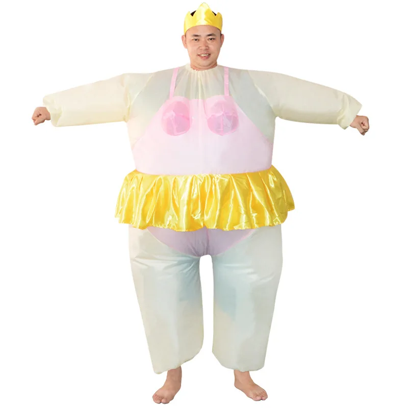 Halloween Performance Costume Ballet Hula Fat Man Stage Property Cosplay For Woman Man Company Party Inflatable Costume