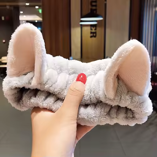 Wash Face Hair Holder Hairbands Soft Warm Coral Fleece Bow Animal Ears Headband For Women Girls Turban Fashion Hair Accessories - Image 31
