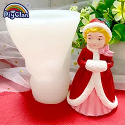 Christmas Princess Model Silicone Mold For Gypsum Chocolate Soap Candle Mold 3D Handmade Form Fondant Cake Decorating Tools