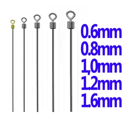 20pcs Hard Steel Wire Long Pole Fishing Swivels Ball Bearing Swivel Solid Rings Rolling Swivel for Carp Fishing Accessories
