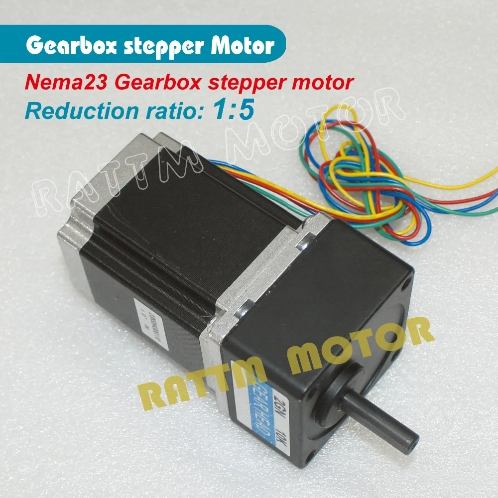 Geared Stepper Motor 5:1 Ratio Nema23 stepper motor 850oz.in 3.0A for CNC Router Engraving Milling Machine