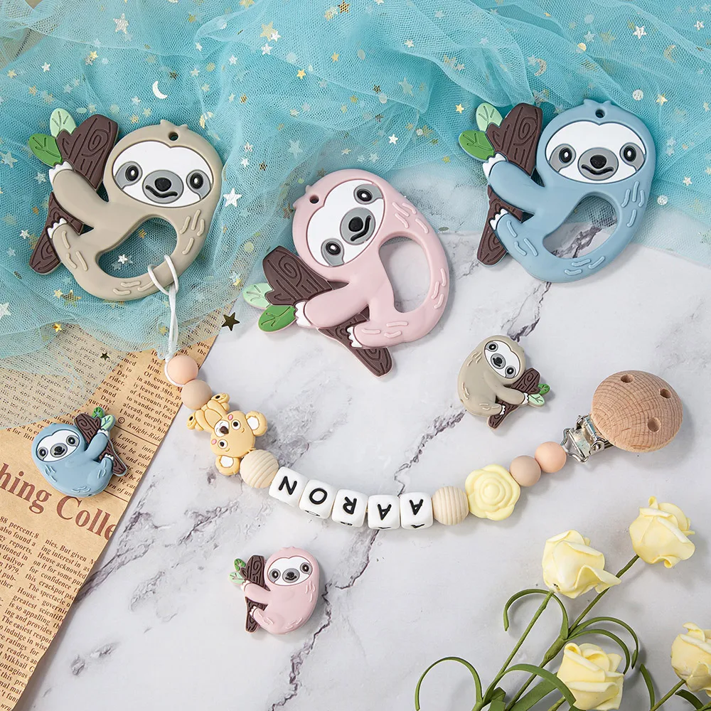 TYRY.HU Cartoon Silicone Beads Set Food Grade SIlicone Baby Teething Accessories Mini Teether Beads BPA Free