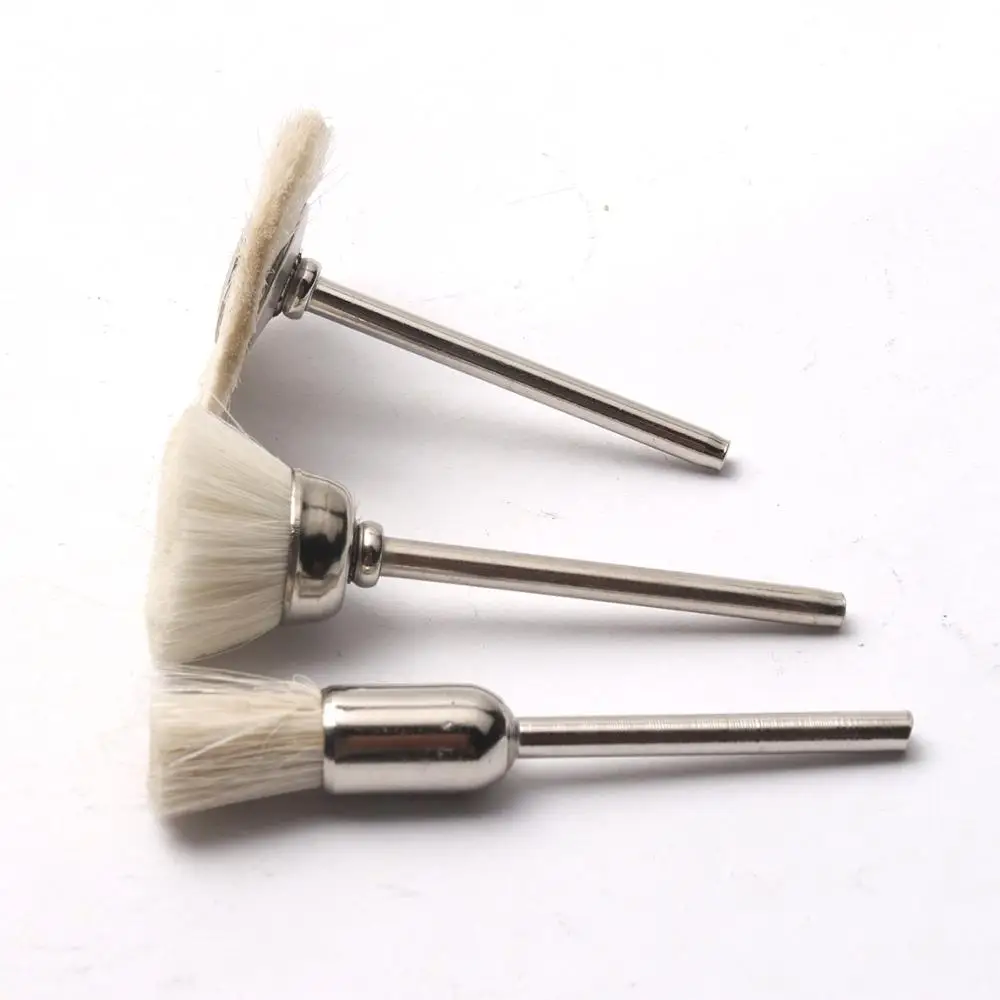 3pcs Wool Wheels Abrasive Brush set 3 Types 3mm Shank Buffing Polishing Dremel Rotary Tool Accessories