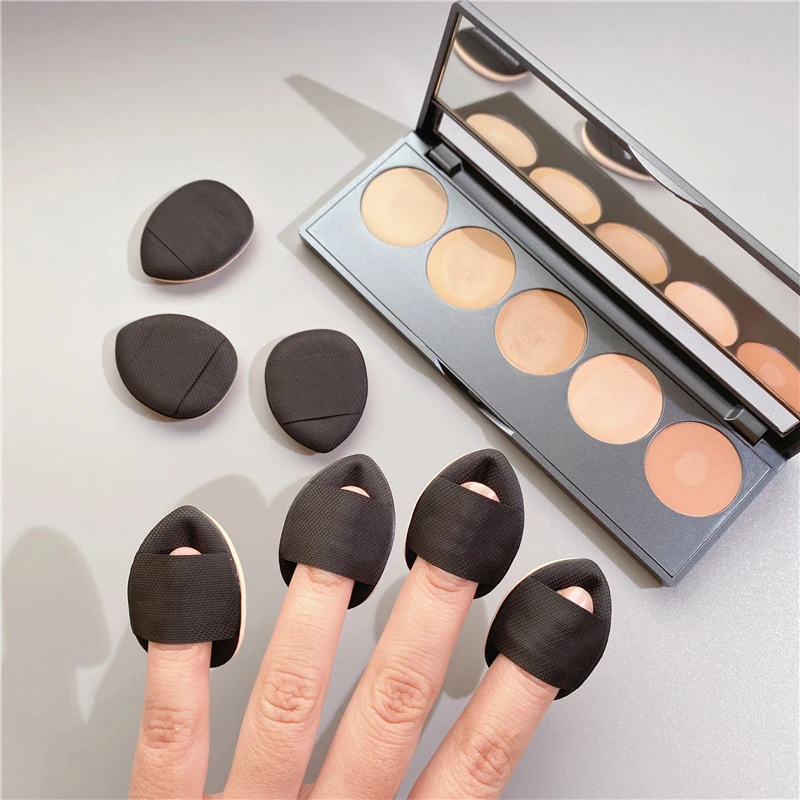 Mini Fingertip Makeup Sponge 4pcs/set Water Drop Shape Concealer Flawless Mixed Fingertip Puff Makeup Soft Foundation Puff