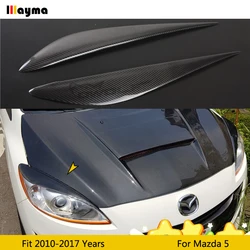 Carbon fiber headlight covers eyelid For Mazda 5 2010 - 2017 Fiber glass primer front lamp decorative eyebrow sticker 2pcs/set