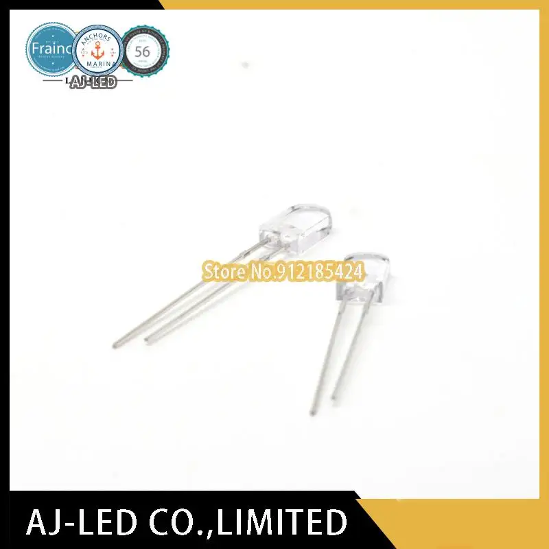 50pcs/lot IR533C infrared emission tube light emitting diode 5mm wavelength 940nm flat flat head Everlight