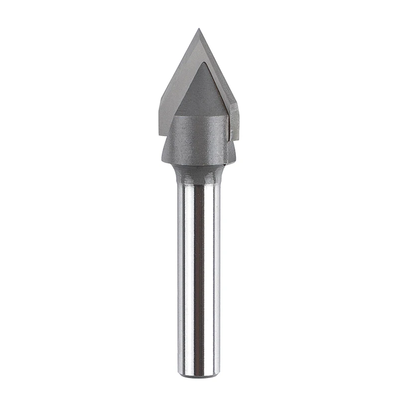 1PC V Bit end mill 3D Router Bits tungsten steel V Shape Chamfer End Mills Woodworking router bit，60 90 degrees Shank 6 8 1/4\