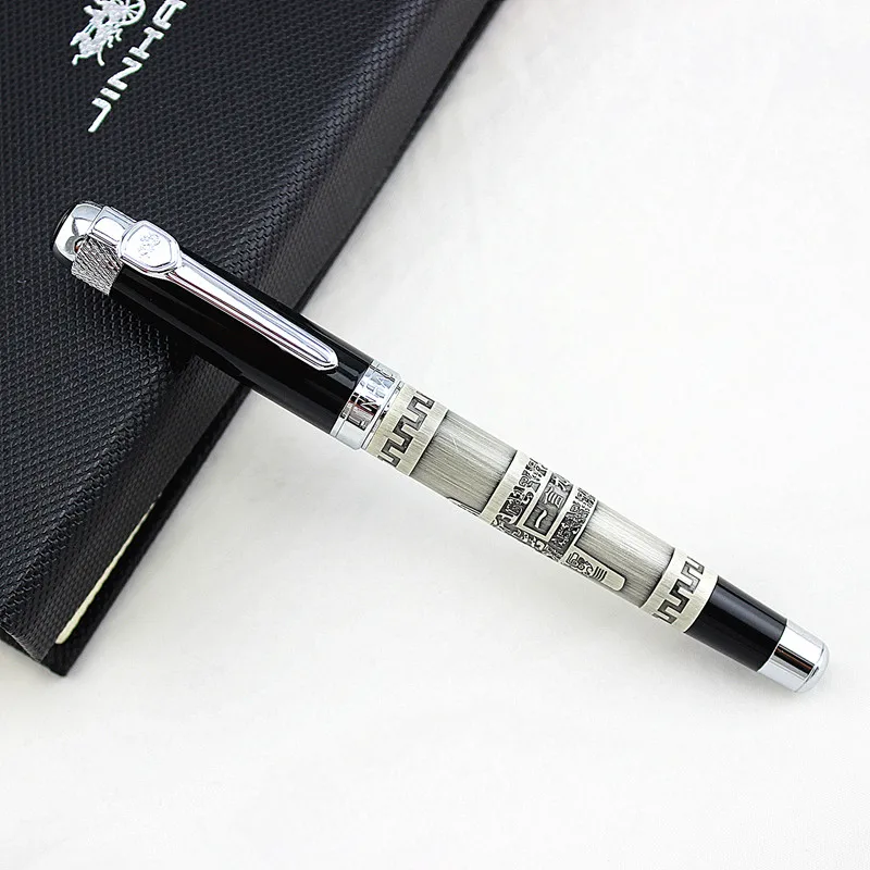 jinhao 189 Bronze Old silver Metal Emboss China tripod gift piece Trim 0.7mm Rollerball Pen