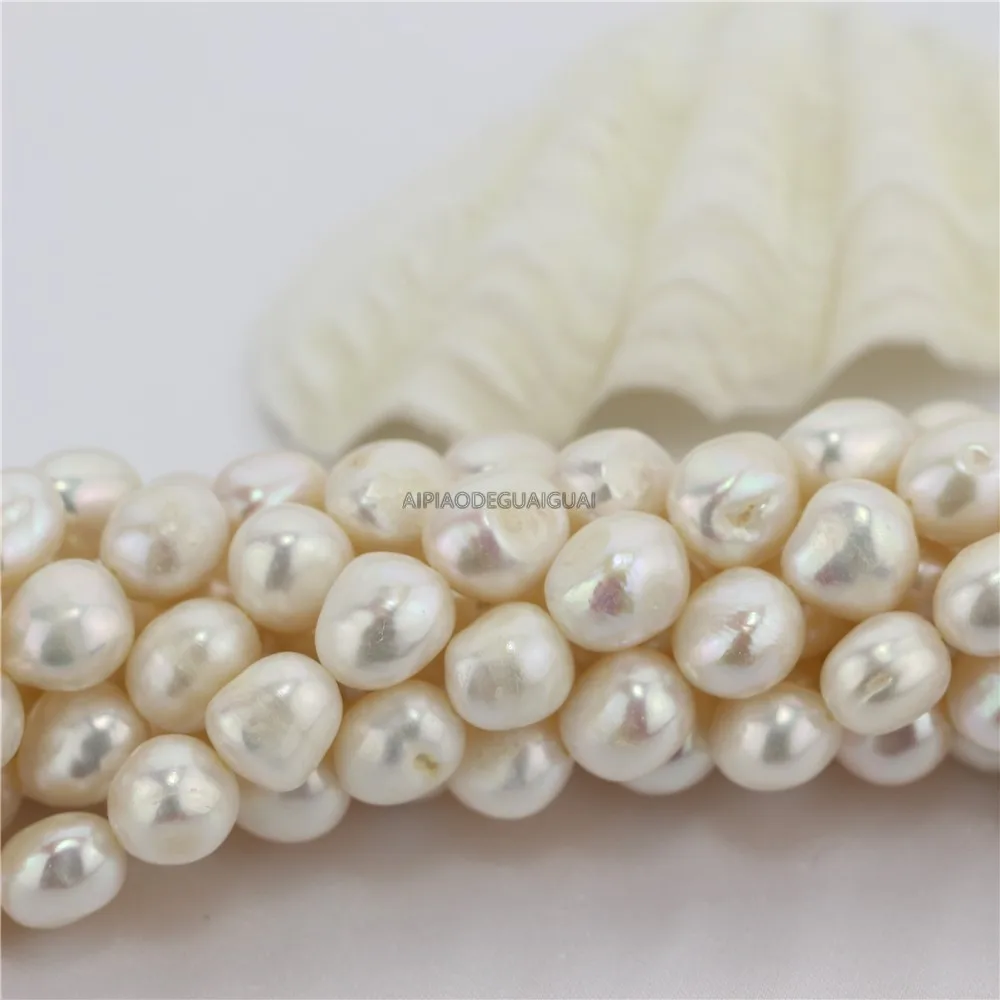 APDGG Genuine wholesale 2 Strands 11-12*14mm AA real white baroque pearl strands loose beads women lady jewelry DIY