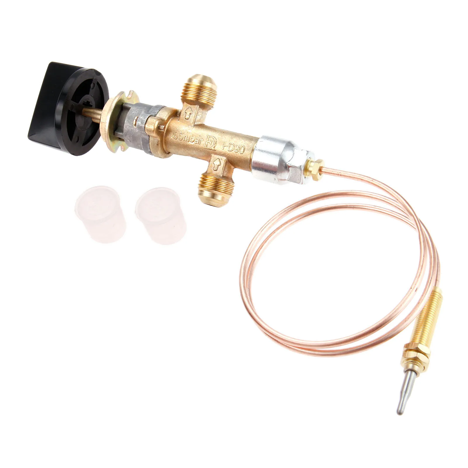 1Pc Gas Control Valve with 600mm Thermocouple M8 Threaded Head and Knob Switch for Low Pressure Application Gas Grill Heater