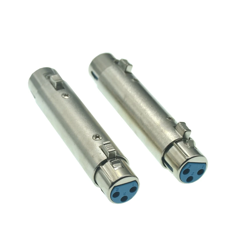 XLR 3PIN Adapter żeński do męskiego mikrofonu kabel XLR linia przejściówka niklowany mikrofon Audio DJ zmiana płci