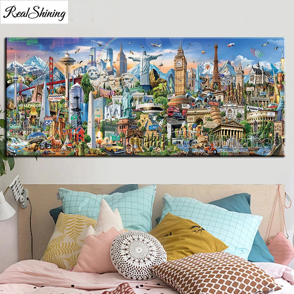 London architecture DIY Diamond Painting Full SquareRound Cross Stitch Big Ben Landscape 5D Embroidery Rhinestone T250