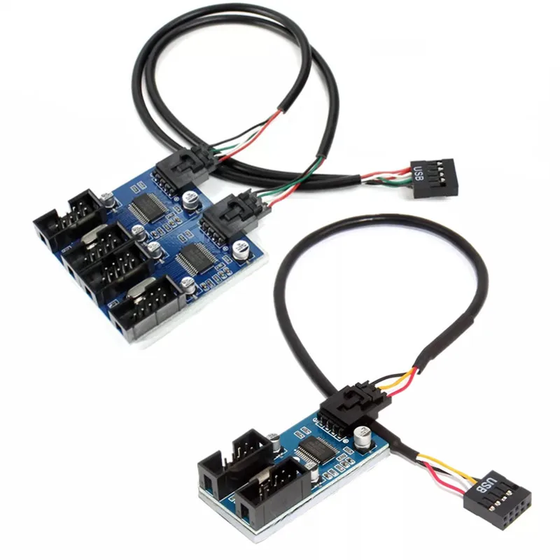 Motherboard USB 2.0 9-pin header connector 1 to 4 expansion hub adapter USB 2.0 male to 4 male 30CM 9-pin internal cable image 6