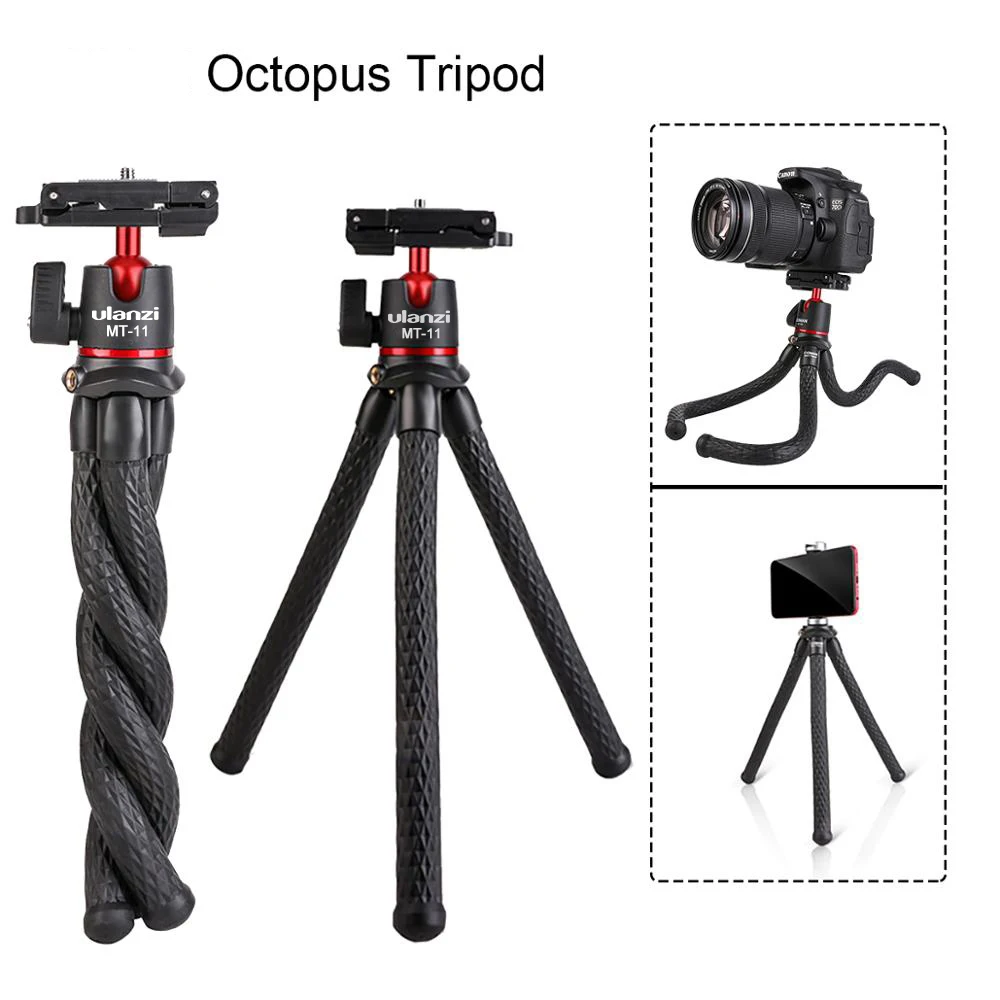 Portable Versatile Tripod for Smart Phone DSLR Camera Octopus Tripod Phone Holder Mount Phone Clip Flexible 360 Degree Ballhead