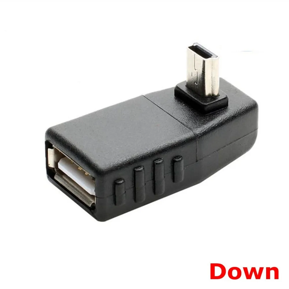 Mini USB 5-pinowe złącze męskie do USB żeńskie 90 stopni Adapter OTG do synchronizacji danych do samochodu MP3 MP4 telefon komórkowy z dyskiem