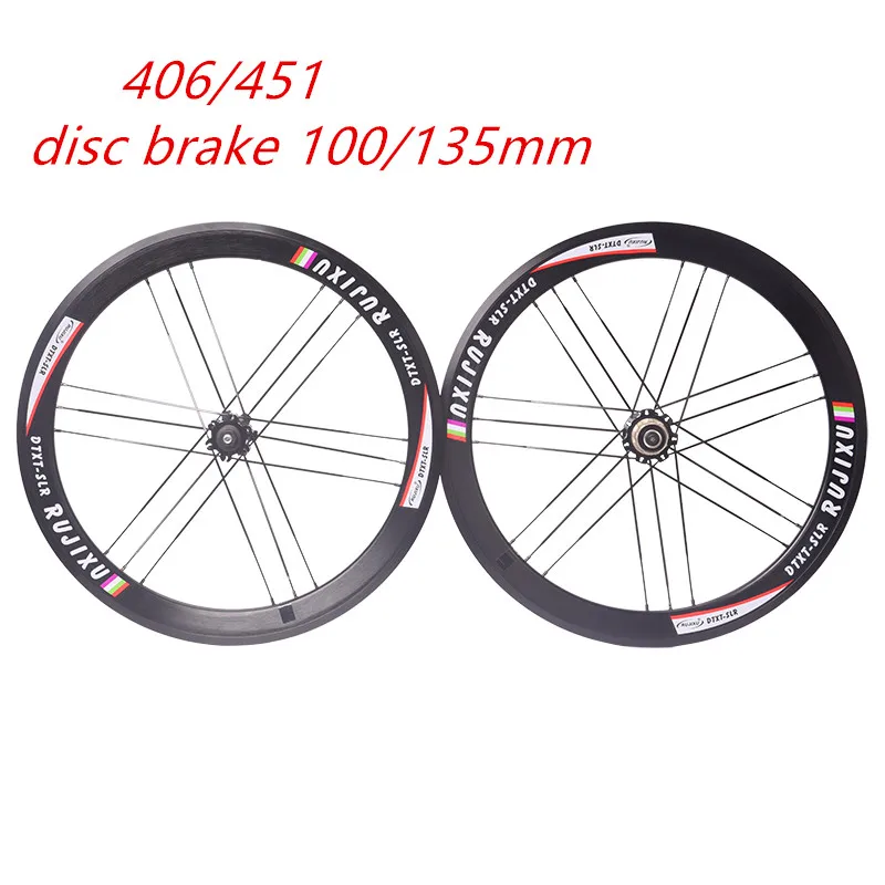 Folding Bike Alloy Wheel Set, BMX Bicycle Rims, 4 Sealed Bearing, Disc Brake, 11 Speed, 20 Inch, 406/451 V