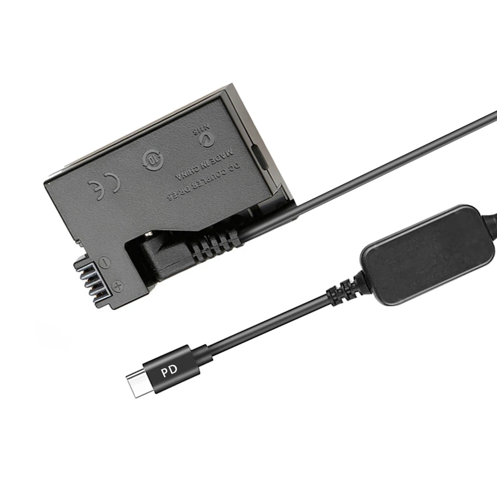 DR-E8 Dummy Battery with PD USB-C Adapter Cable LP-E8 Replacement for Canon EOS 550D 600D 650D 700D DSLR Cameras