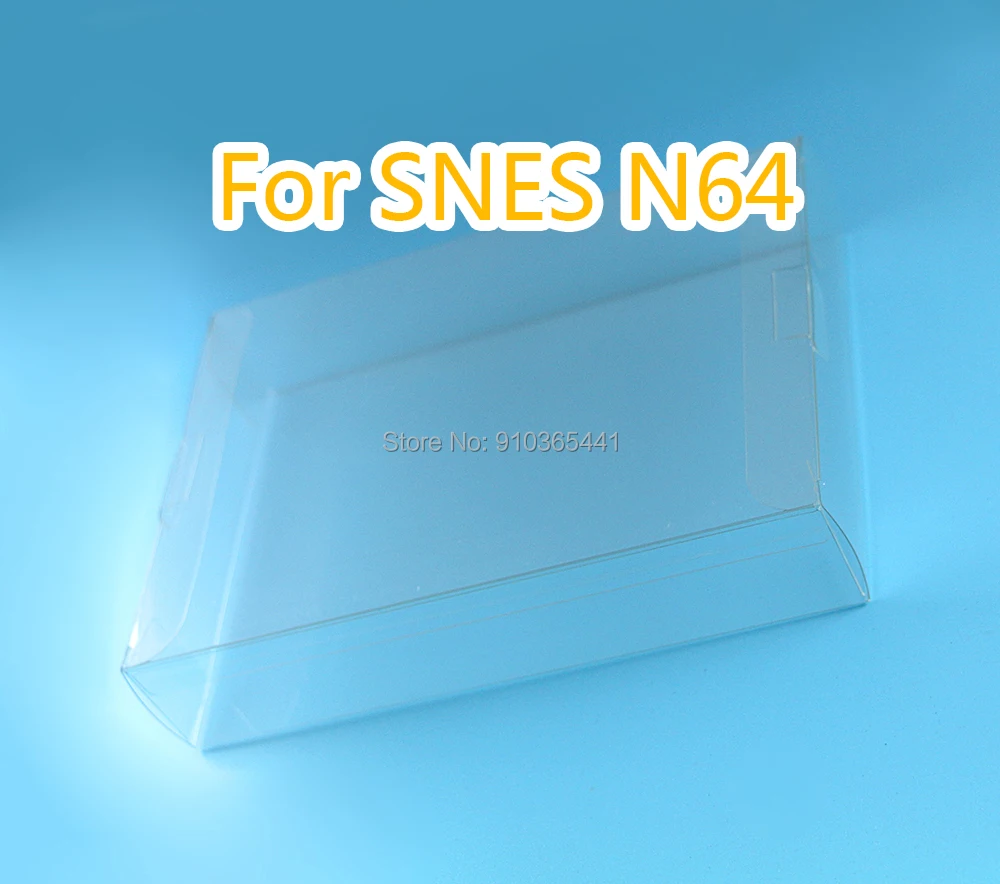 10pcs Clear Game box Protector Case for SNES For N64 games CIB plastic PET transparent Protector case for Nintend game boxes
