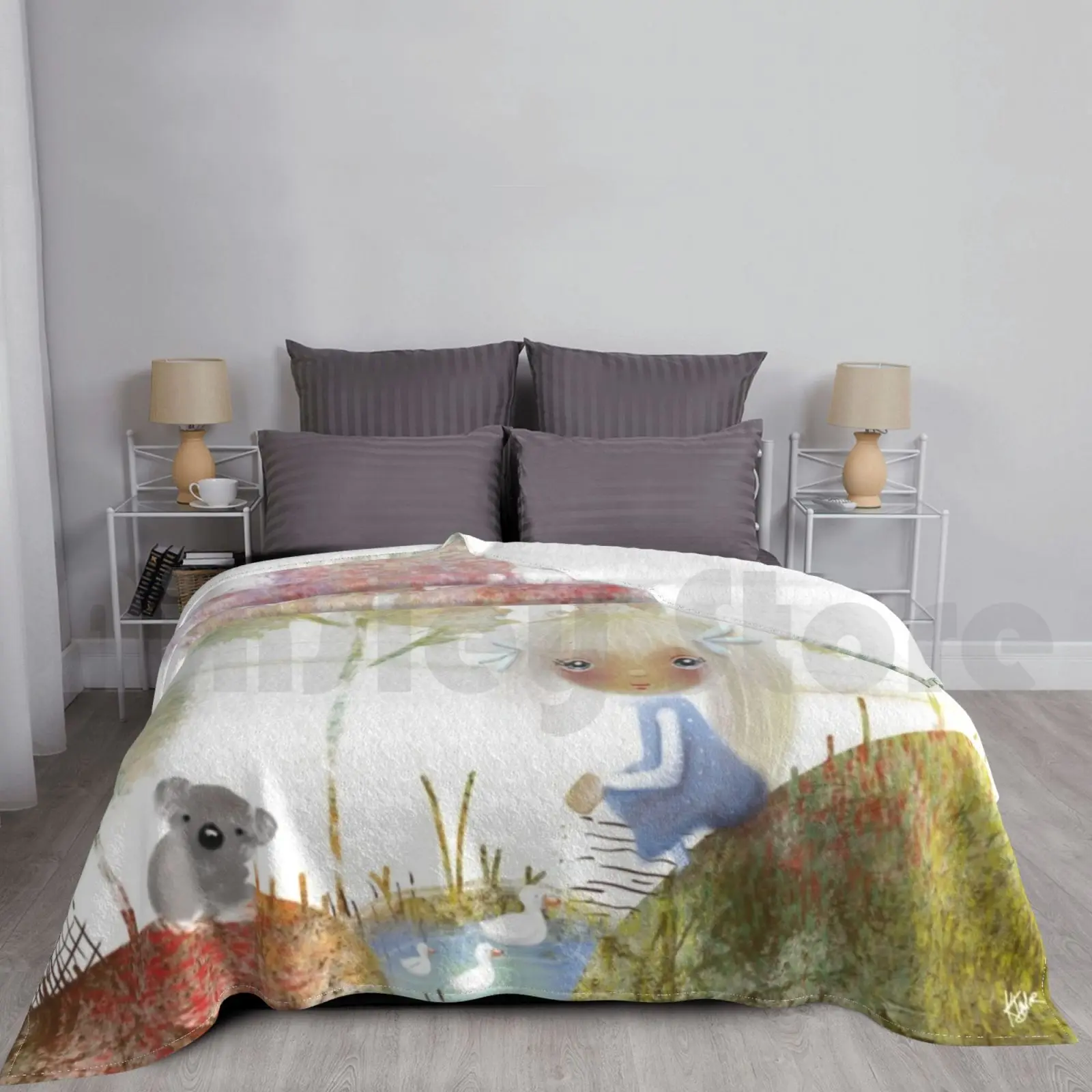 The Blanket Fashion Custom Koala Nature Girls Australia The Water Pond Stream Dam Australian Koala Australia