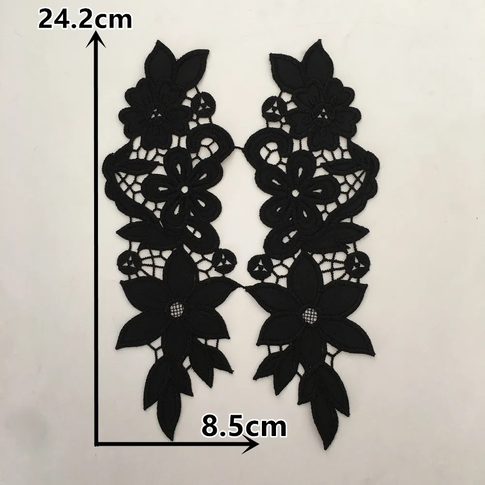 Black velvet Embroidery Venise Lace Neckline Collar Embellishment Sewing Applique Trims Lace fabric Dress Supplies Scrapbooking