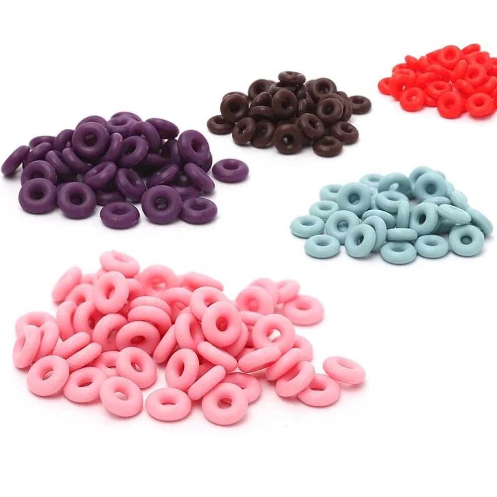 100pcs/lot 6mm Rubber Spacer Beads Positioning Circle Jump Rings For Jewelry Making Bracelets Necklaces DIY Accessorie