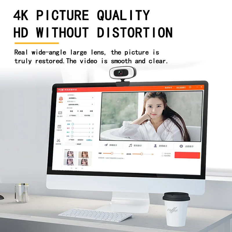 4K HD กล้องมินิ1080P เว็บแคม Full HD พร้อมไมโครโฟน30FPS USB เว็บแคมสำหรับแล็ปท็อป YouTube PC กล้องถ่ายวิดีโอ