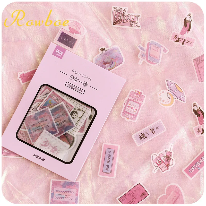 

ROWBOE cute stationery cartoon hand account sticker material cute creative mobile phone decoration package kawaii supplies