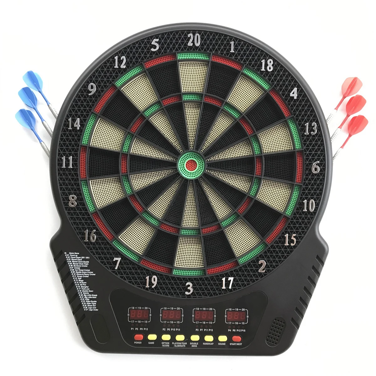 Professional Competition Electronic DartBoard,Digital Soft Tip Dart Board 27 Games 243 Variants,Support 16 Player 4 LED Displays