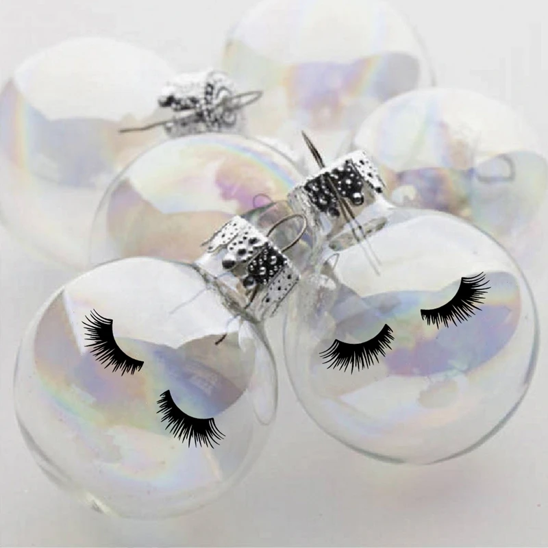 Cute Eyelash Art DIY Ornament Decals , Girl Birthday Beauty Makeup Party Invitation Seal Vinyl Art Sticker Decoration